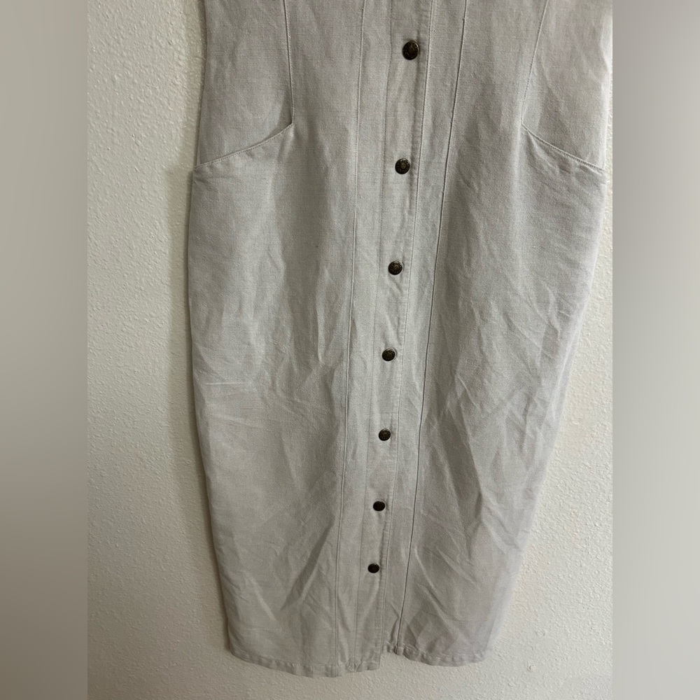 Vintage 90s The Limited Linen Cotton Blend Button Snap Maxi Dress Womens 6 - Picture 2 of 12